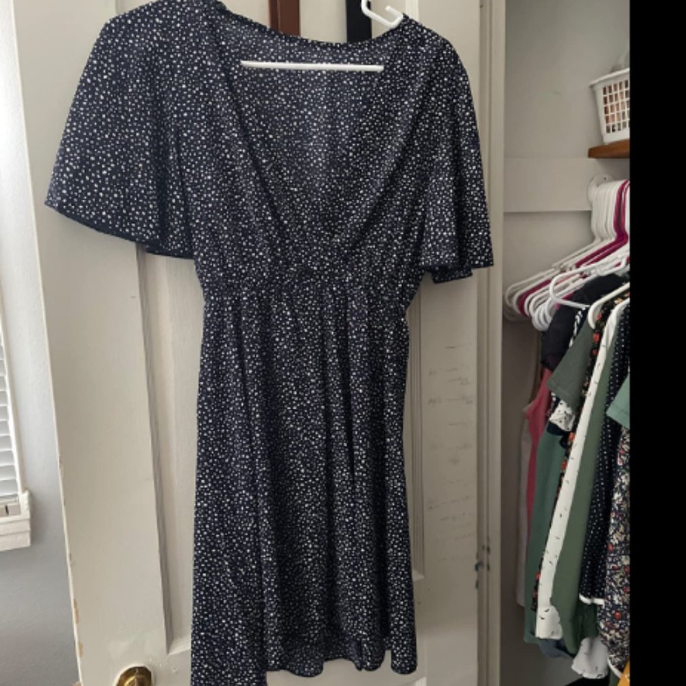 Romwe Women's Navy High Waist A Line Short Dress